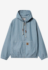 Carhartt Wip Menard Herringbone Denim Hoodie Blue I033574BLUE