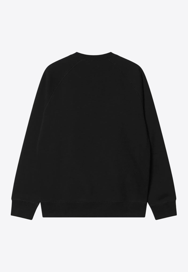 Carhartt Wip Chase Logo Crewneck Sweatshirt Black I033660CO/R_CARH-00FXX