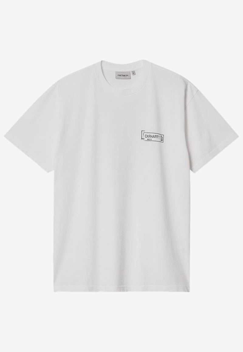 Carhartt Wip Stamp Logo Print Crewneck T-shirt  White I033670CO/P_CARH-00A06