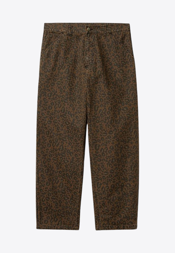 Carhartt Wip OG Leopard Print Single-Knee Pants Green I033754CO/P_CARH-2MTGD