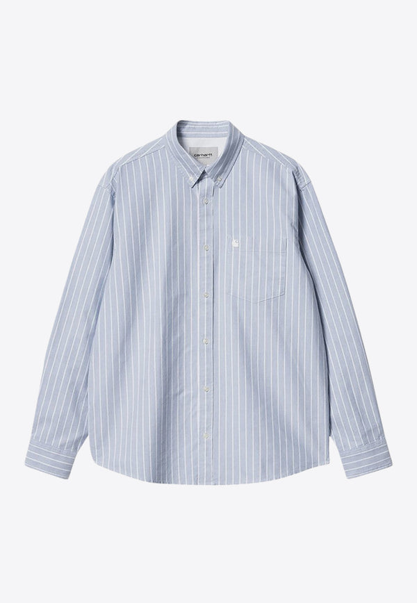 Carhartt Wip Dowlen Striped Long-Sleeved Shirt Light Blue I033839CO/P_CARH-2FWXX