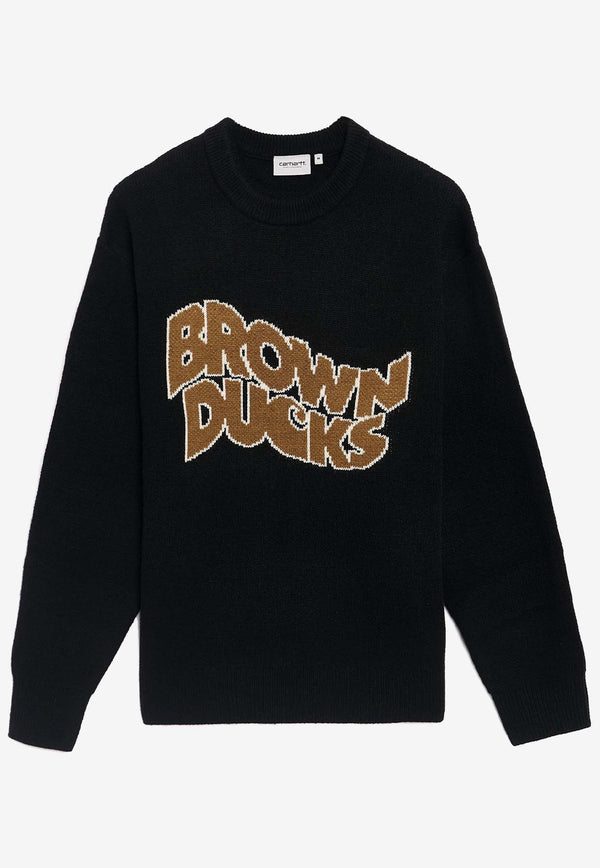 Carhartt Wip Brown Ducks Intarsia Knit Sweater Black I033863_000_89XX