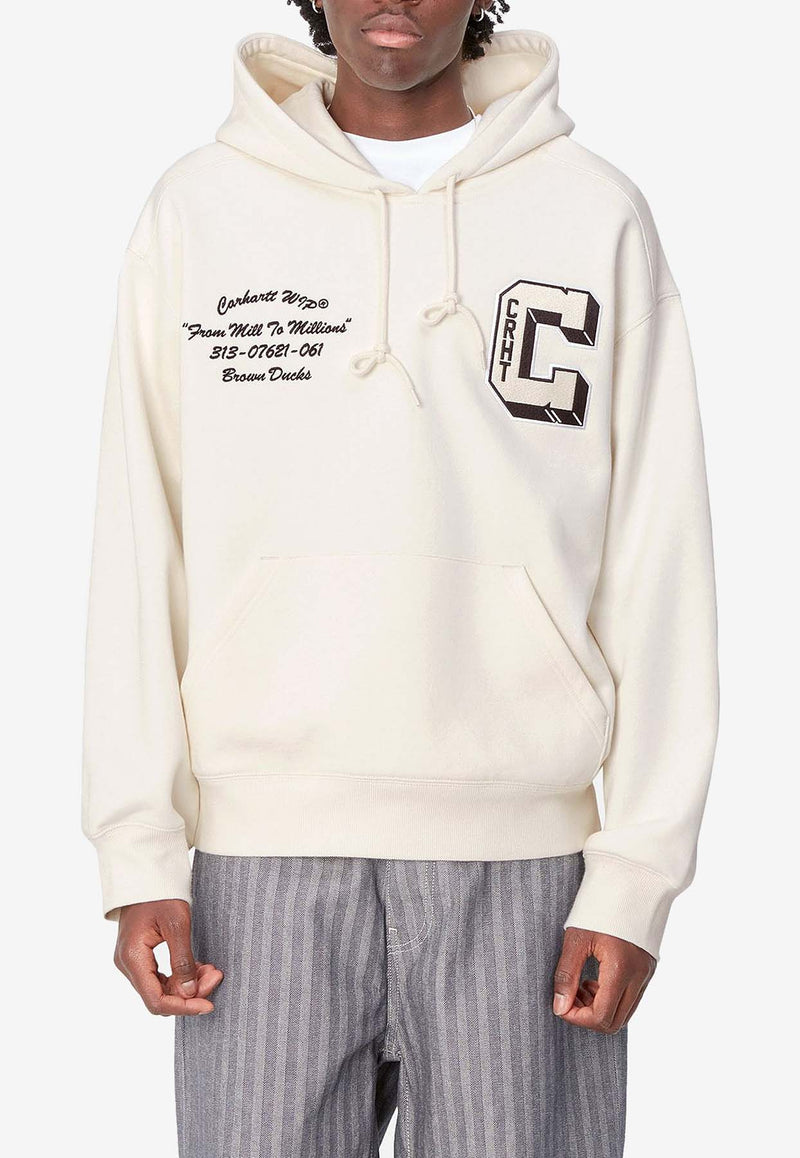 Carhartt Wip Brown Ducks Drawstring Hoodie Ivory I033930_000_D6XX