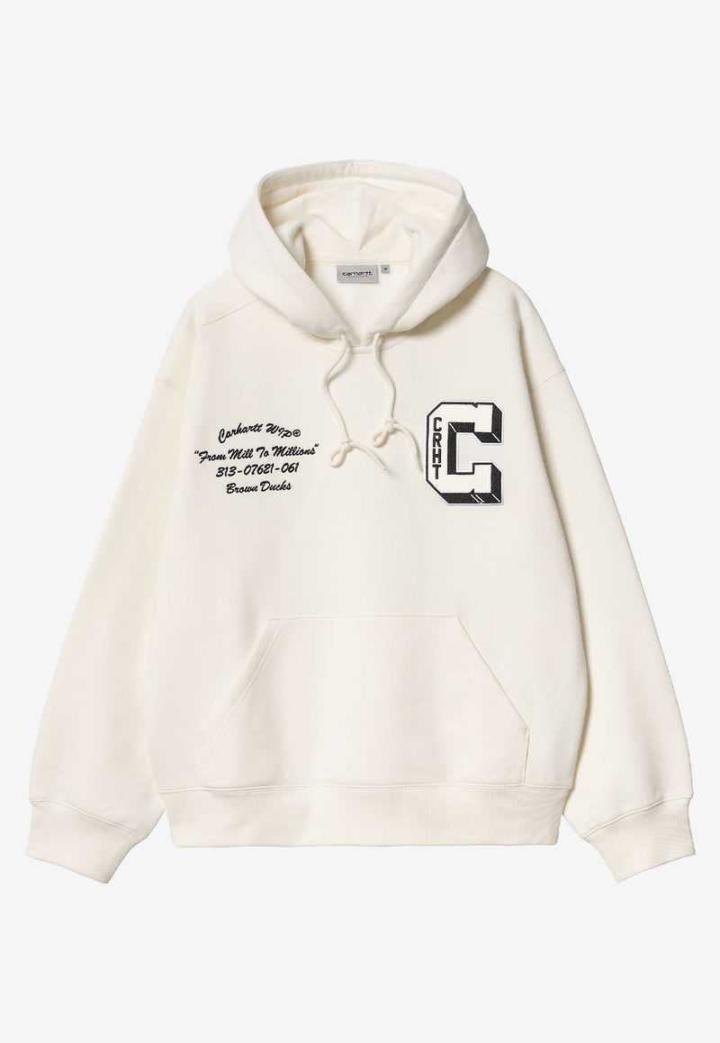 Carhartt Wip Brown Ducks Drawstring Hoodie Ivory I033930_000_D6XX