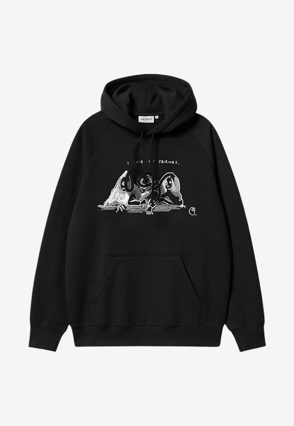 Carhartt Wip Pepe Friends Printed Hoodie Black I033934CO/P_CARH-0D2XX