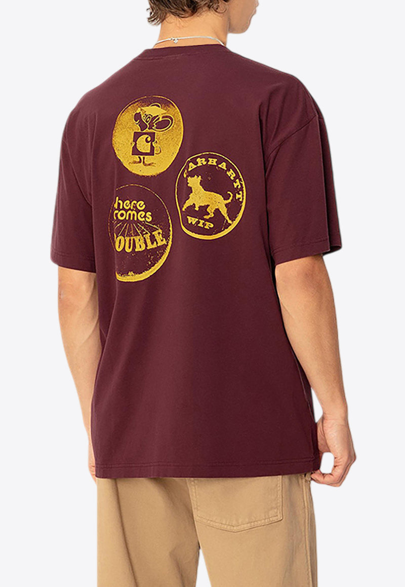 Carhartt Wip Pins Crewneck Jersey T-shirt Bordeaux I033974BURGUNDY