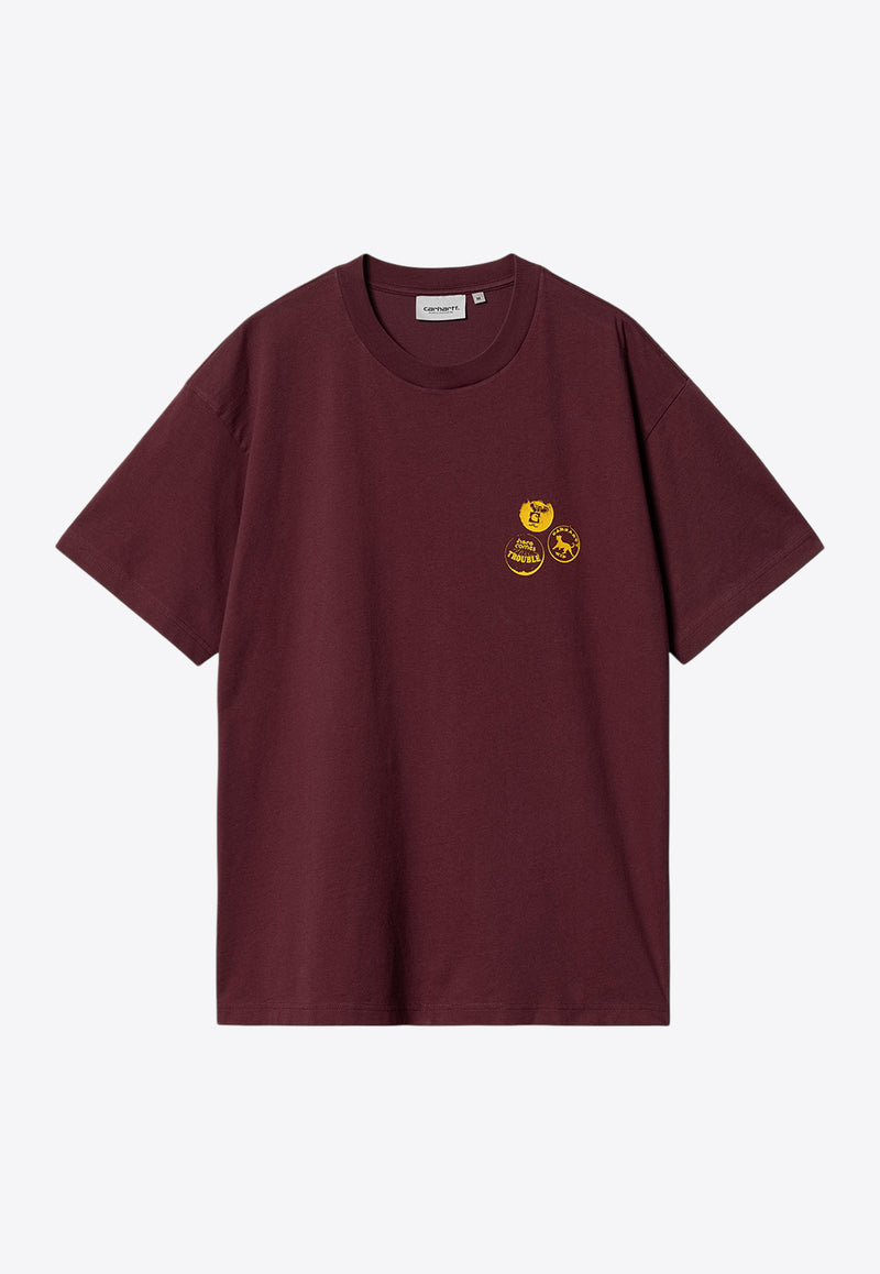 Carhartt Wip Pins Crewneck Jersey T-shirt Bordeaux I033974BURGUNDY