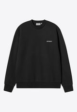 Carhartt Wip Script Embroidery Crewneck Sweatshirt Black I034496CO/Q_CARH-0D2XX