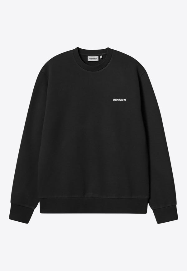 Carhartt Wip Script Embroidery Crewneck Sweatshirt Black I034496CO/Q_CARH-0D2XX
