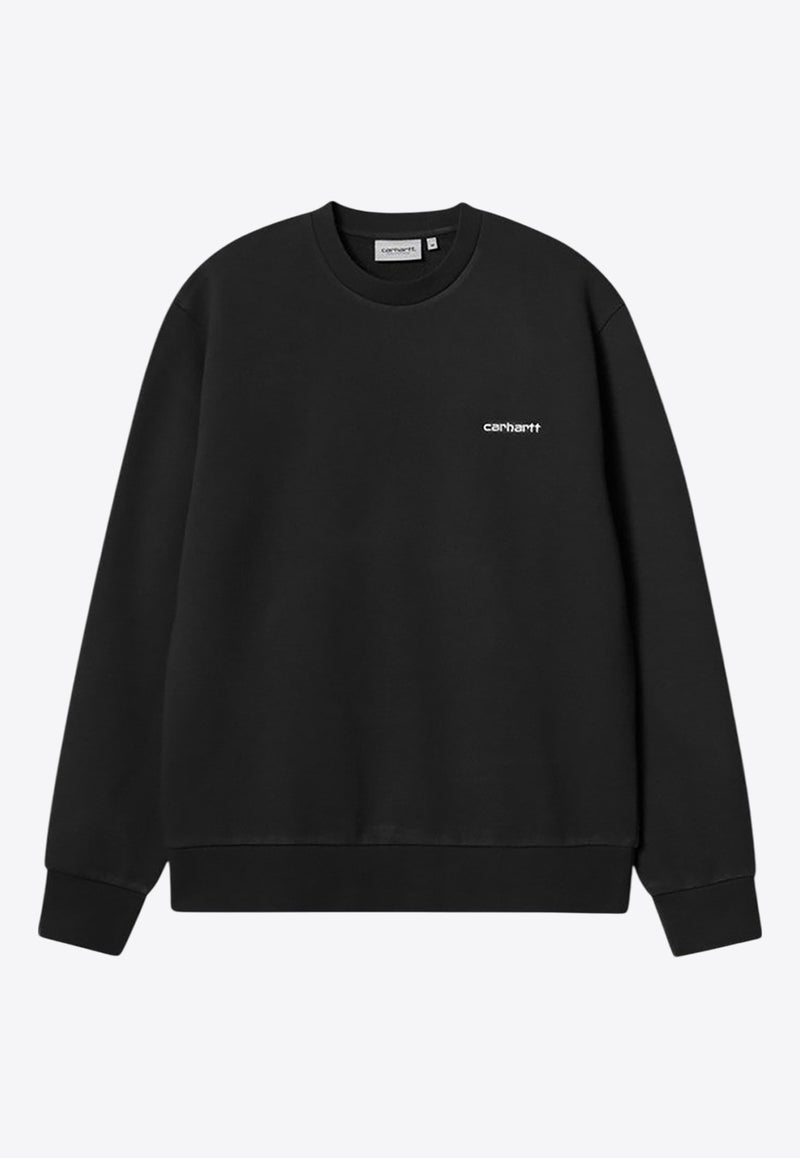 Carhartt Wip Script Embroidery Crewneck Sweatshirt Black I034496CO/Q_CARH-0D2XX