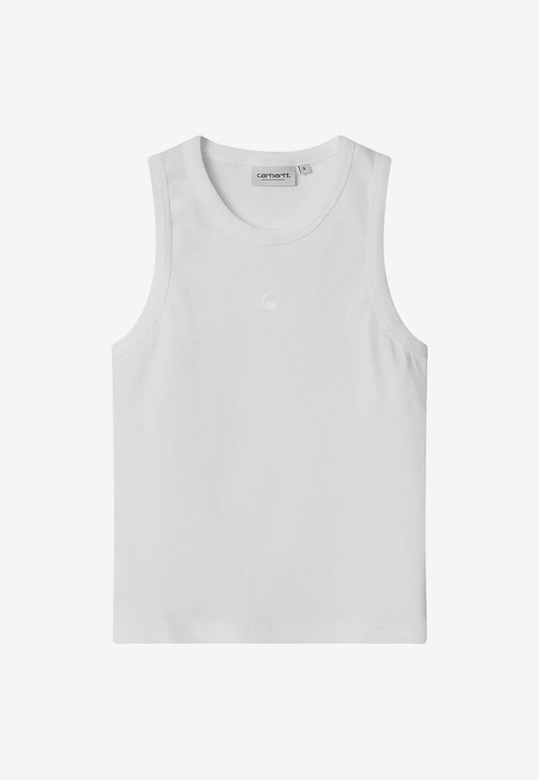 Carhartt Wip Philips Ribbed Knit Logo Tank Top White I034624CO/Q_CARH-02XX