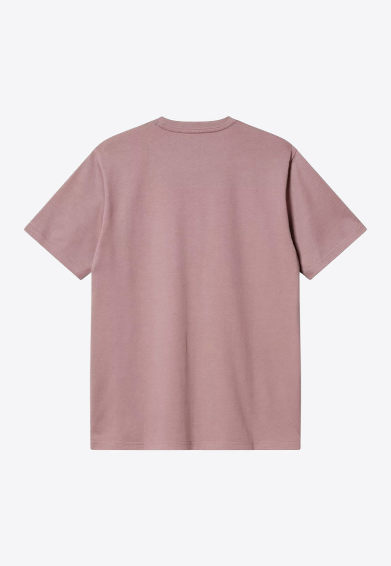 Carhartt Wip Hudson Logo T-shirt Mauve I035140CO/R_CARH-1XF