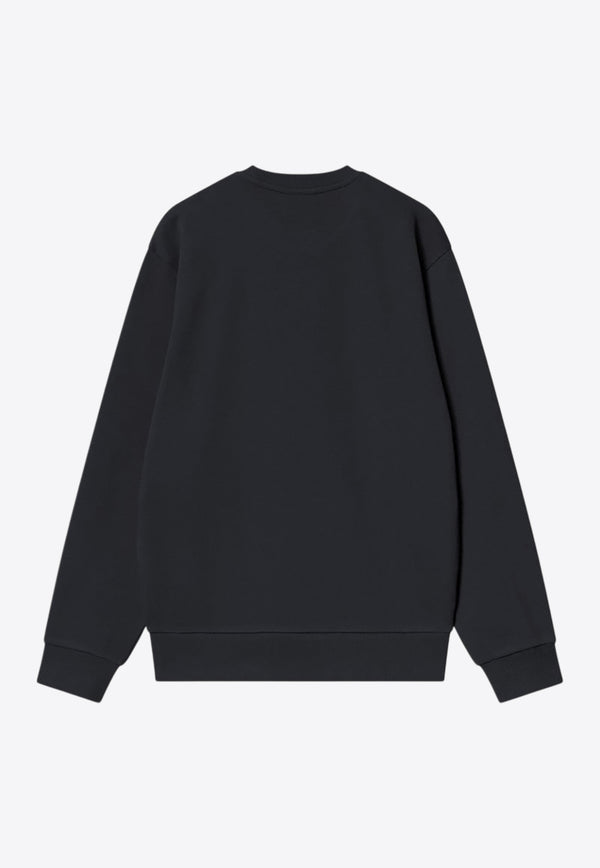 Carhartt Wip Hudson Logo Washed Sweatshirt Black I035186CO/R_CARH-89