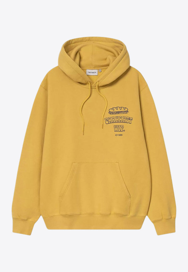 Carhartt Wip Sandwich Logo Print Hooded Sweatshirt Yellow I035277CO_CARH-36C