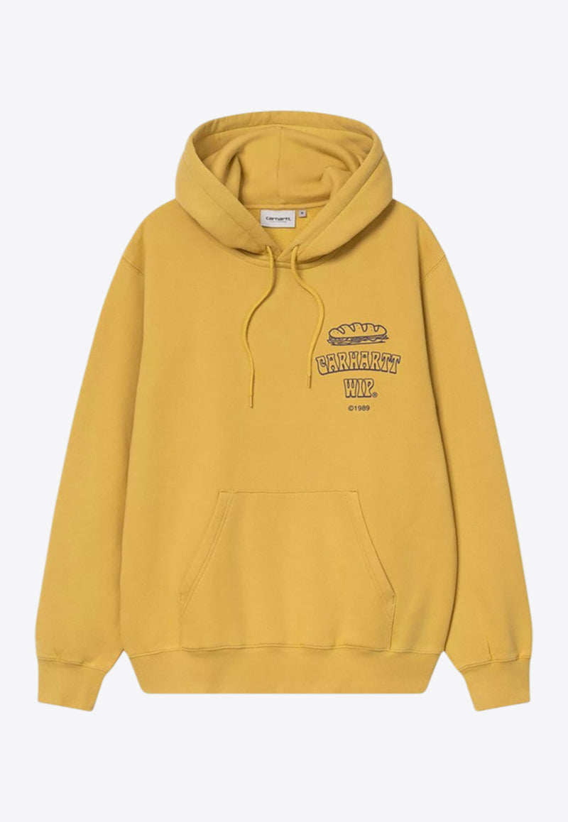 Carhartt Wip Sandwich Logo Print Hooded Sweatshirt Yellow I035277CO_CARH-36C