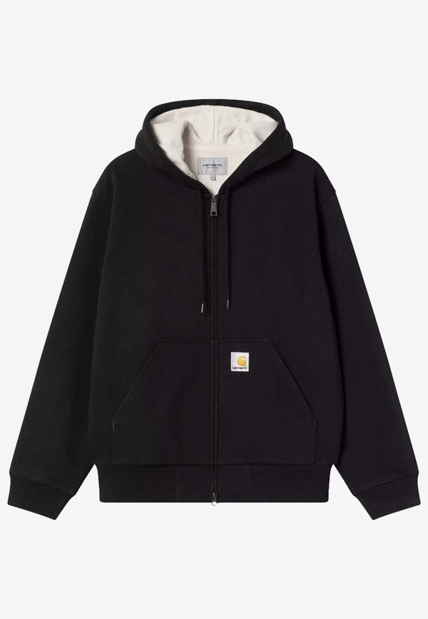 Carhartt Wip Active Logo Zip-Up Hooded Sweatshirt Black I035602CO/R_CARH-8906