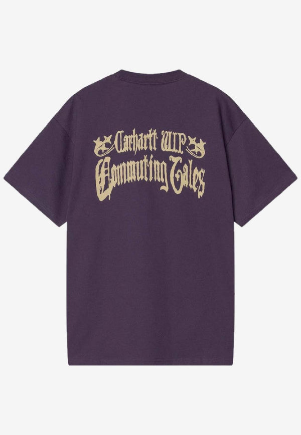 Carhartt Wip Commuting Tales Printed T-shirt Purple I036010CO/S_CARH-889XX