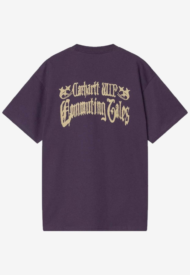 Carhartt Wip Commuting Tales Printed T-shirt Purple I036010CO/S_CARH-889XX