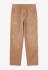 Carhartt Wip Double-Knee Distressed Pants Beige I036274CO/S_CARH-HZB732