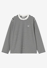 Carhartt Wip Ezra Long-Sleeved Stripe T-shirt Monochrome I036345CO/S_CARH-3KRXX