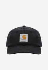 Carhartt Wip Logo Patch Faded Canvas Baseball Cap Black I036654CO/S_CARH-8906