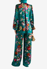 Dolce & Gabbana Rose Print Satin Vanity Pants Multicolor I3J77W HI12R HV5VV