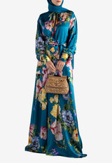 Dolce & Gabbana Peony Print Silk Maxi Skirt Multicolor I4N21W IS11R HV5ZY