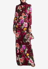 Dolce & Gabbana Silk Floral Print Maxi Dress Multicolor I6KO3W FU1ME V8433