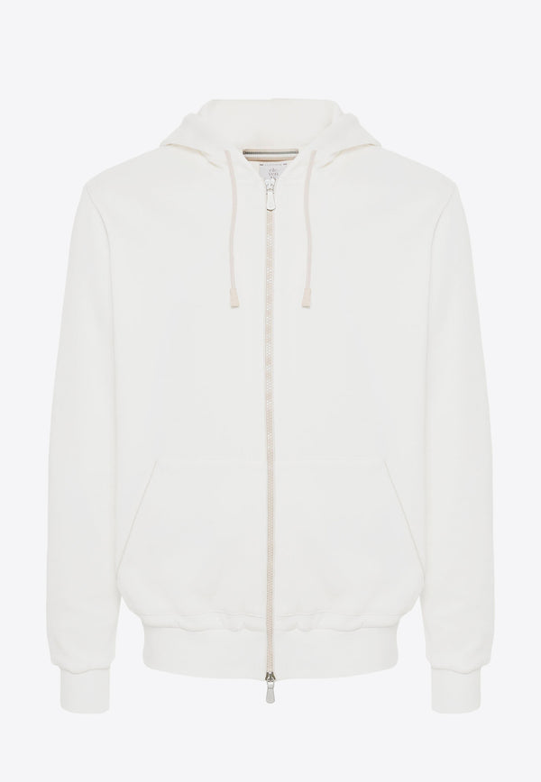 Eleventy  Zip-Up Hooded Sweatshirt White I75FELI18TES0I213WHITE
