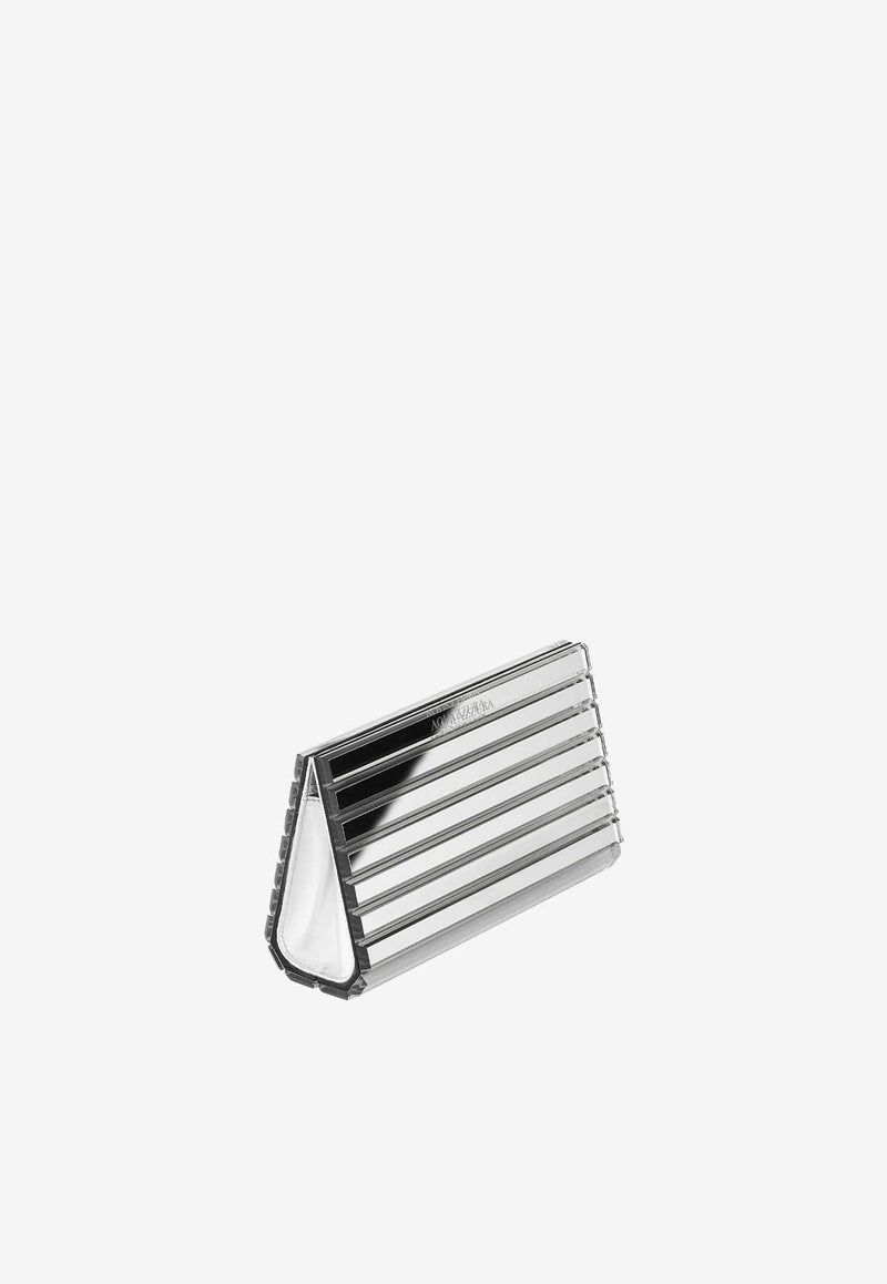 Aquazzura Ari Metallic Clutch IARCLUC0-RLRCCC SILVER