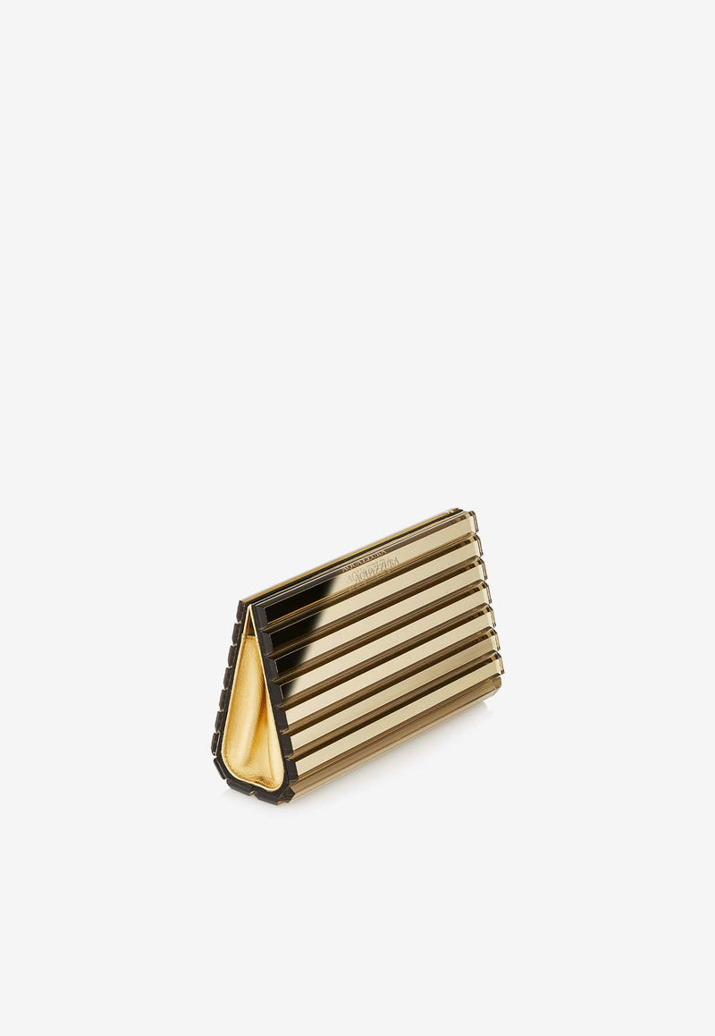 Aquazzura Ari Metallic Clutch IARCLUC0-RLRFD5 LIGHT GOLD