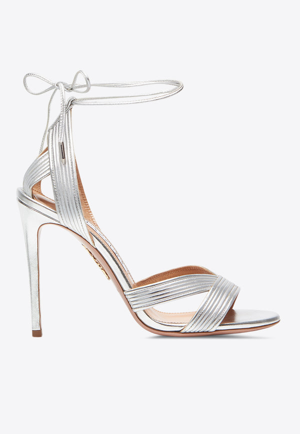 Aquazzura Ari 105 Leather Sandals IARHIGS0-SPL-CCC Silver