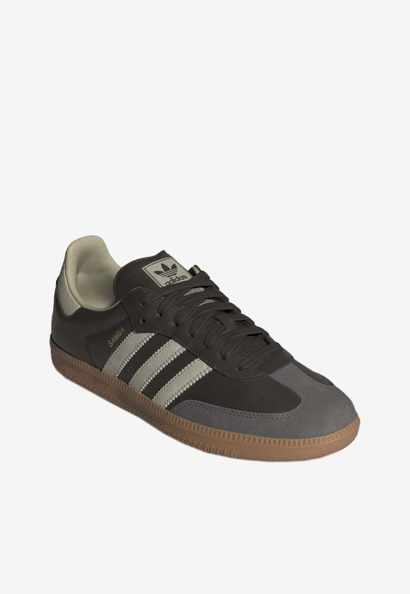 Adidas Originals Samba OG Leather Low-Top Sneakers Brown ID1481LE/P_ADIDS-BP