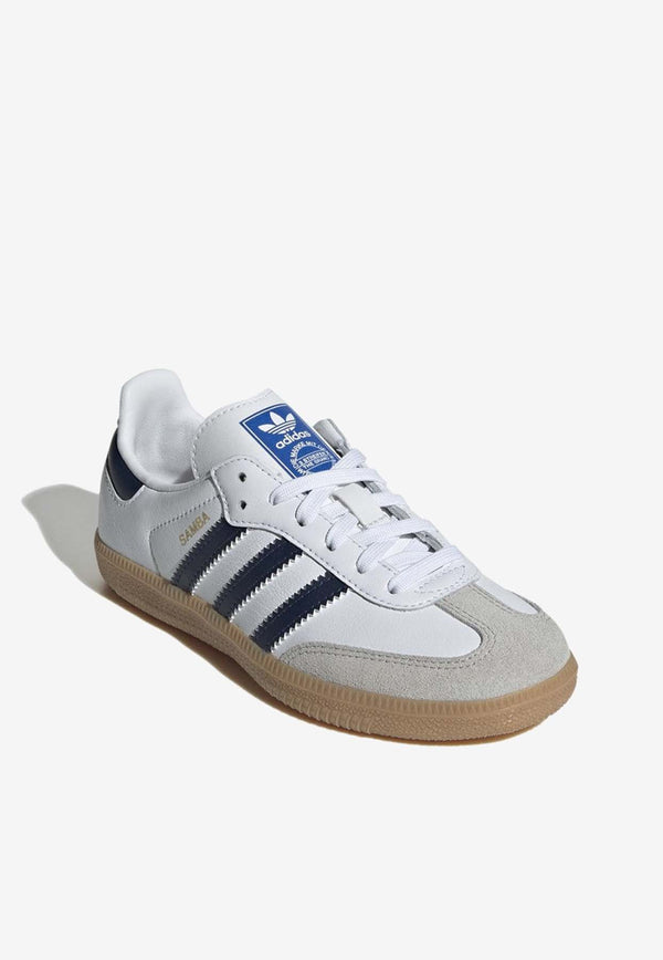 Adidas Kids Boys Samba OG Leather Sneakers White IE1332LE/O_ADIDS-WB