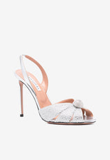 Aquazzura Italian Flirt 105 Crystal-Embellished Sandals IFTHIGS0-NMECCC SILVER