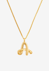 Missoma Jewellery Curly Molten Initial A Pendant Necklace Gold INL-G-N2-NS-AGOLD