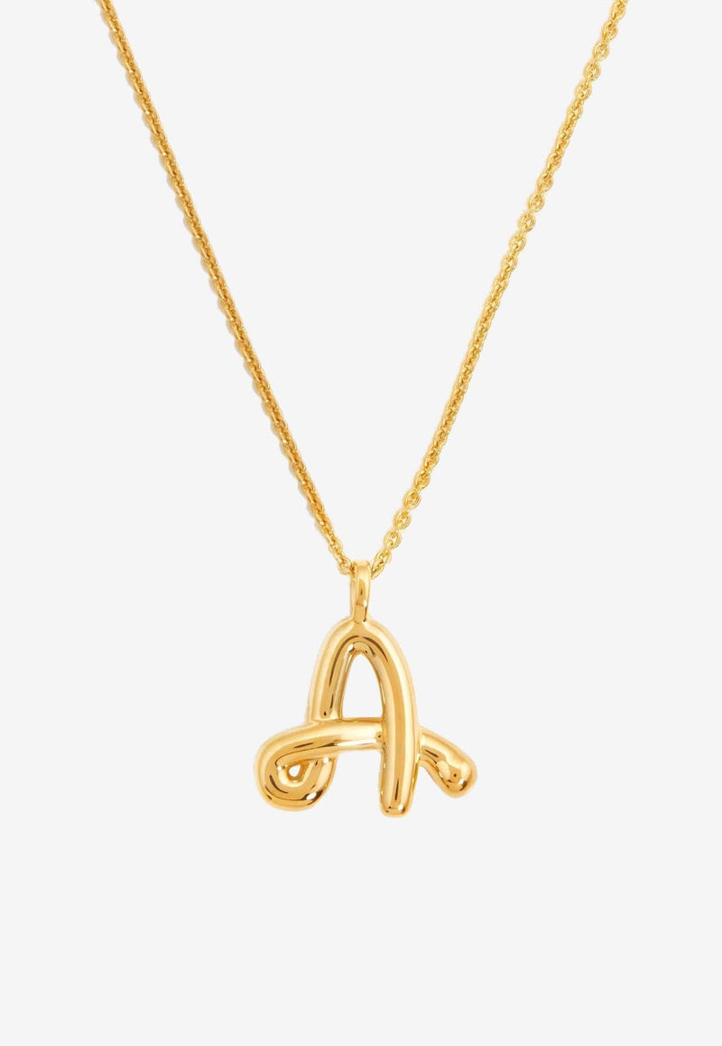 Missoma Jewellery Curly Molten Initial A Pendant Necklace Gold INL-G-N2-NS-AGOLD