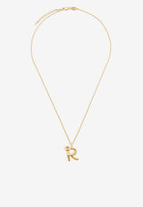 Missoma Jewellery Curly Molten Initial R Pendant Necklace Gold INL-G-N2-NS-RGOLD