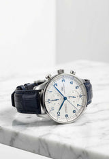 IWC Schaffhausen Portugieser Chronograph Stainless Steel Watch Silver IWCPCSSW_TH