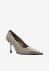 Jimmy Choo Ixia 95 Leather Pumps IXIA 80 CLF TAUPE Taupe