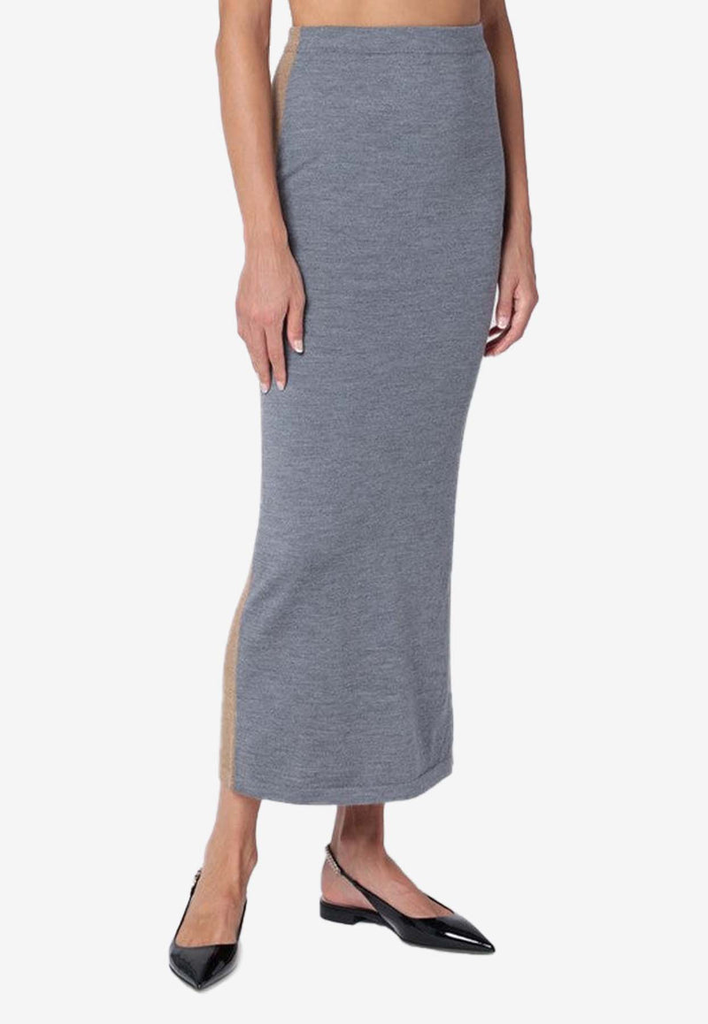 Moschino Two-Tone Midi Pencil Skirt Gray J01865401/P_MOSCH-1485