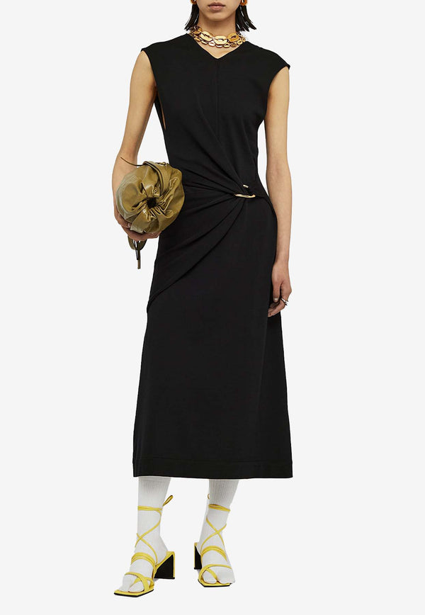 Jil Sander Sleeveless Midi Dress in Virgin Wool J01CT0180BLACK