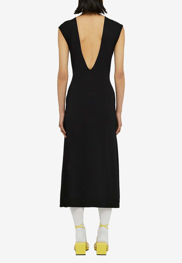 Jil Sander Sleeveless Midi Dress in Virgin Wool J01CT0180BLACK