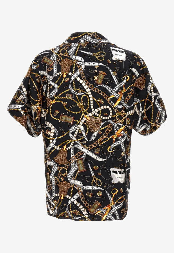 Moschino Printed Short-Sleeved Shirt in Silk J0211 5256 1555 Multicolor