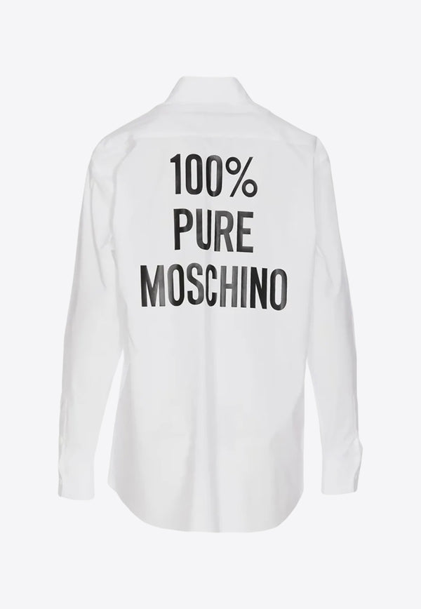 Moschino Logo Print Long-Sleeved Shirt J0214 0531 1001 White