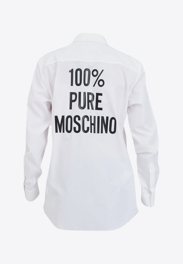 Moschino Logo Long-Sleeved Shirt J0225 0235 1001 White