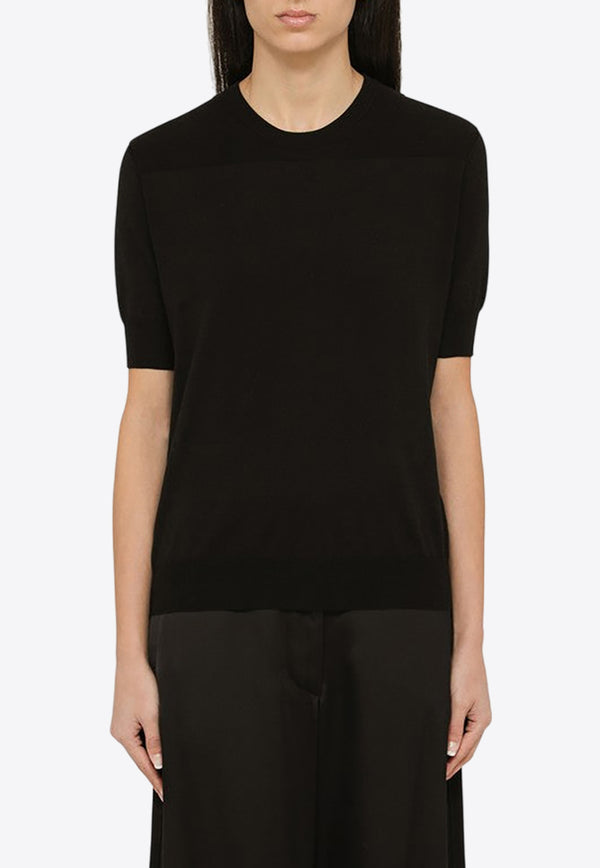 Jil Sander Short-Sleeved Knitted T-shirt Black J02GC0117J15383/O_JILSA-001