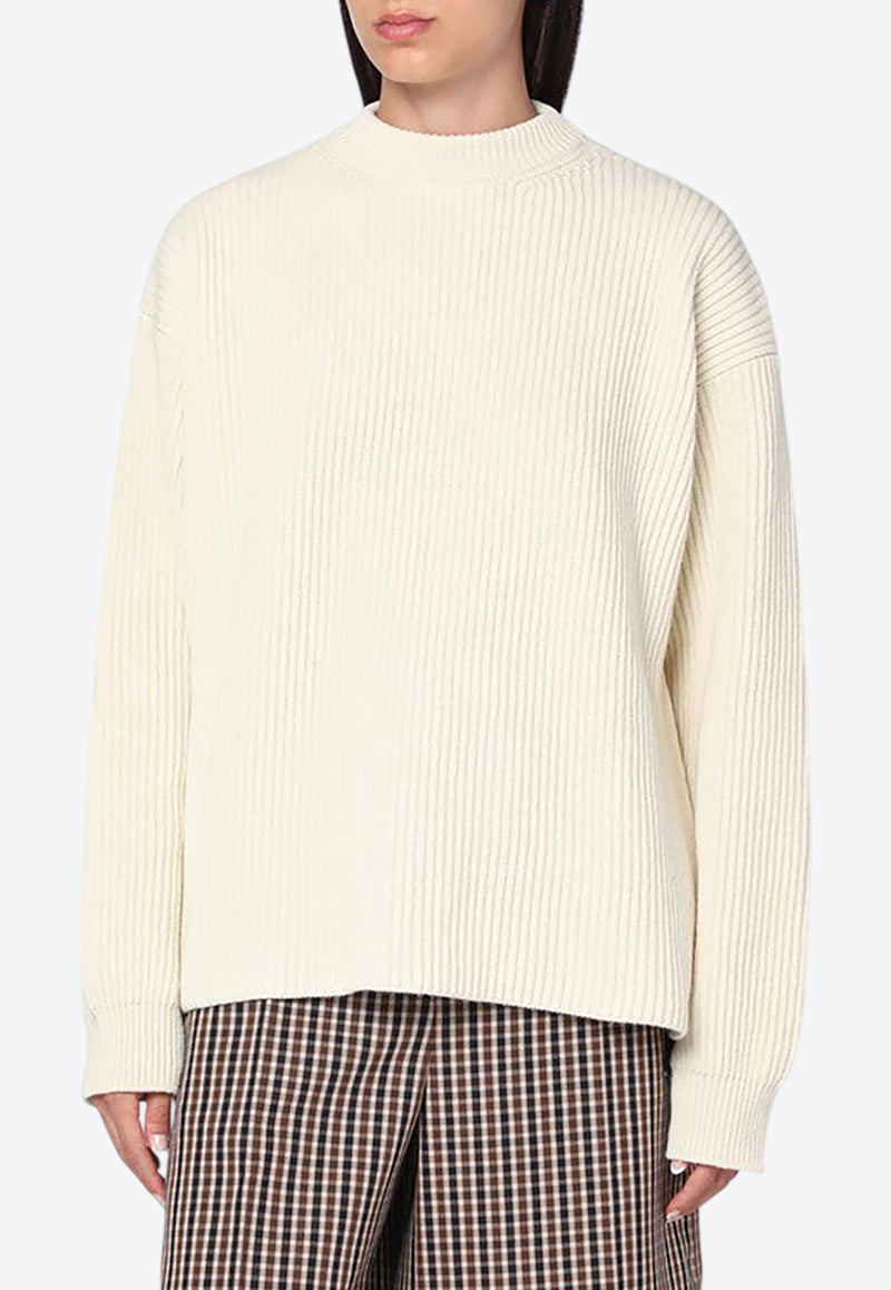 Jil Sander Stand-Up Collar Ribbed Sweater Off-white J02GP0223J14737/R_JILSA-106