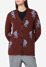 Jil Sander Intarsia Knit Wool Cardigan Brown J02HP0045J14786/R_JILSA-244