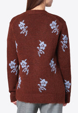 Jil Sander Intarsia Knit Wool Cardigan Brown J02HP0045J14786/R_JILSA-244